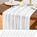 12 Pack White Table Runner 10Ft Cheesecloth Table Runner Rustic Gauze Table Runners Romantic Long Sheer Fabric Cheese Cloth Table Runners for Wedding Party Bridal Baby Shower by Lumaycens