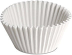 Hoffmaster 610070 2-1/4 Inch Bottom Width by 1-7/8 Inch Wall Height 6 Inch White Fluted Paper Bake Cup 500-Pack (Case of 20) by Hoffmaster