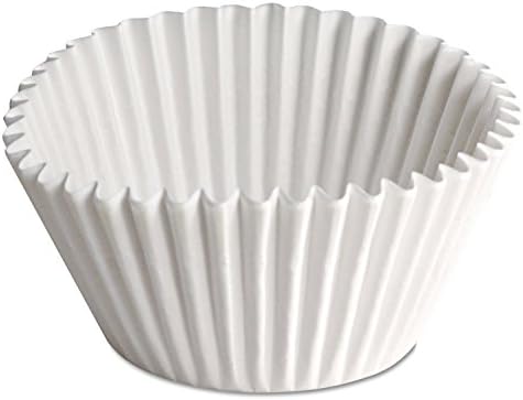 Hoffmaster 610070 2-1/4 Inch Bottom Width by 1-7/8 Inch Wall Height 6 Inch White Fluted Paper Bake Cup 500-Pack (Case of 20) by Hoffmaster
