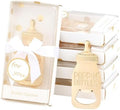 24PCS Golden Baby Bottle Openers for Baby Shower Favors Gifts, Baby Shower Decorations Souvenirs, Poppin Bottles Openers with Exquisite Gifts Box used for Guests Gender Reveal Party (24, white) by WxzumgPARTYFAVORS