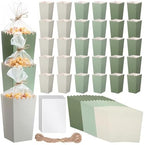 Baderke 201 Pcs Clear Wedding Popcorn Bags Treat Set, Gradient Sage Green by Baderke