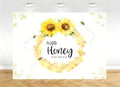 8X8ft Fabric Sunflower Honey Bee Baby Shower Backdrop, Watercolor Honeycomb Photography Background, Party Decorations Tapestry, Wedding Baby Shower Wall Decor, Photo Studio Props by kolyulahair
