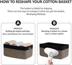 MiniArk Large Storage Baskets for Organizing, 17 x 13 x 7.5” Closet Shelf Baskets for Clothes Blanket Towels, Baby Nursery, Toy Bins Box, Woven Rope Baskets, 4 Packs Woven Brown - Image 7