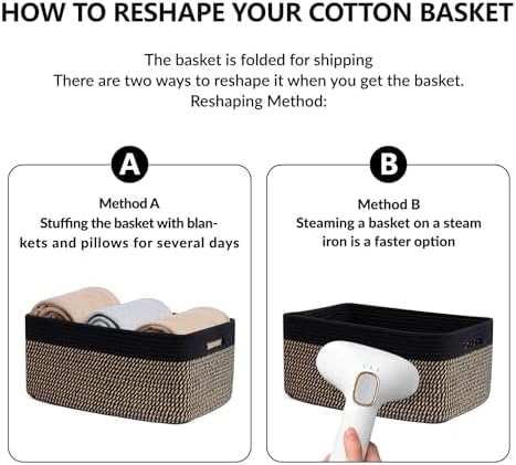 MiniArk Large Storage Baskets for Organizing, 17 x 13 x 7.5” Closet Shelf Baskets for Clothes Blanket Towels, Baby Nursery, Toy Bins Box, Woven Rope Baskets, 4 Packs Woven Brown - Image 7