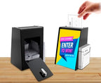 Marketing Holders Locking Ballot Box with 4" Wide Entry Form Pocket and Sign Holder Black Acrylic 5.75" x 5.5" x 8.75" Countertop Entry Bin - Image 4