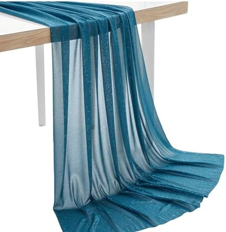 Pack of 35 Yard Chiffon Drapery Fabric, 60" Wide, Multiuse - Dark Teal by MDS