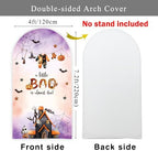 Halloween Baby Shower Arch Backdroop Cover 7.2ft A Little Boo is Almost Due Boy Girl Gender Neutral Wall Stretchy Fitted Fabric Fall Autumn Reveal Arched Photo Booth Background (4x7.2ft/120x220cm) - Image 2