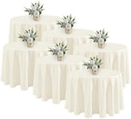 Fitable 6 Pack Ivory Round Tablecloths 120 Inch for 48"-96" Tables by Fitable