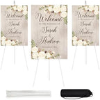 JEAWIWI 3 Pcs Lightweight Easel Stand, 66 Inch, White, with Portable Bags by JEAWIWI