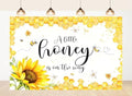 10x8ft Fabric Watercolor Honey Bee A Little Honey is On The Way Backdrop Sunflower Honeycomb Background for Baby Shower Party Decorations Tapestry Photo Studio Props by wigshumanhair
