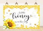 10x8ft Fabric Watercolor Honey Bee A Little Honey is On The Way Backdrop Sunflower Honeycomb Background for Baby Shower Party Decorations Tapestry Photo Studio Props by wigshumanhair
