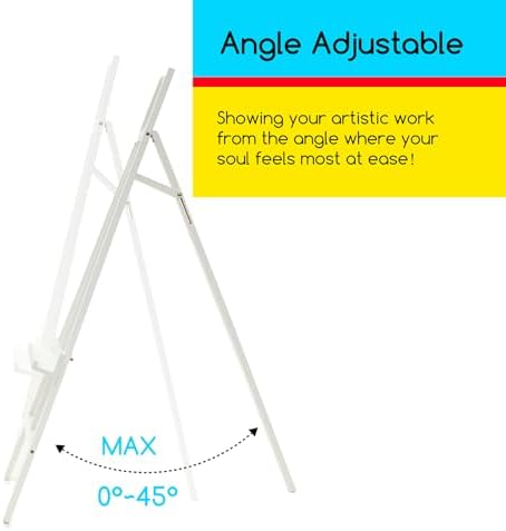 MEEDEN Art Easel Stand for Display: Adjustable Wooden Stands for Sign - A Frame Painting Easel for Canvas up to 60" for Artist Adults Drawing Picture Poster - White - Image 7
