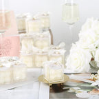 ACITHGL 30 Sets Fully Assembled Small Bubble Candle Party Favors for Guests Bulk Bridal Showers Favors Candles with Stylish Ribbons Thank You Cards Gifts (White) - Image 6