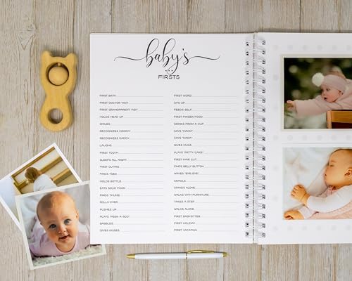 Personalized Baby Journal - Hardcover First Year Album Customized with Baby’s Name & Initial - Prompted Baby Memory Book (Sunflower Wreath Initial) - Image 5