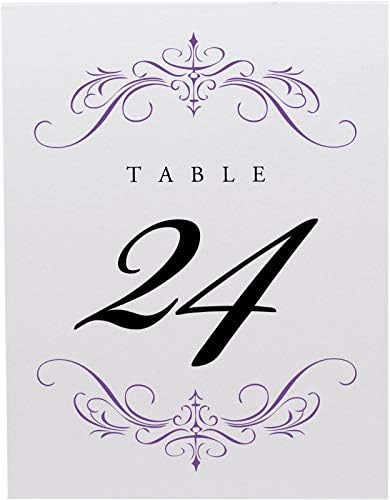 Classic Flourish Table Numbers, Purple, 1-50 - Image 4