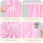 30x10ft Pink Backdrop Curtain for Baby Shower Parties Wrinkle Free Fabric Backdrop Curtain Wedding Photo Backdrop Drapes for Girls Birthday Party Gender Reveal Photography Back Drop 6 Panels 5x10FT - Image 6
