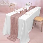 Showgeous 16 Pack Dusty Pink Cheesecloth Table Runner 17 x 108 Inch - Image 6