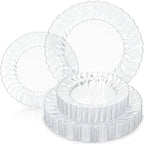 Lullaby 60PCS Clear Scalloped Plastic Plates, Disposable Plates for Party by LULLABY