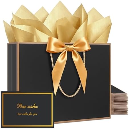YACEYACE Gift Bags with Ribbon Bow, 20Pack of Gift Bags with Handles Bulk by YACEYACE