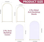 SuuWoee Wedding Arch Backdrop Stand Set of 2 With White Cover (6FT+5FT) - Image 4