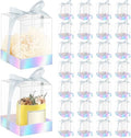 36 Set 3.5x3.5x4 in Candle Gift Package Transparent, Silver, 36 Set by Cunno