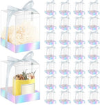 36 Set 3.5x3.5x4 in Candle Gift Package Transparent, Silver, 36 Set by Cunno