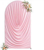 6.6FT Pink Arch Backdrop Cover Wedding Draped Arch Cover, Stretchy Spandex Balloon Backdrop Arch Stand Covers for Wedding Ceremony, Baby Shower, Photography Birthday Party Decorations by Besutolife