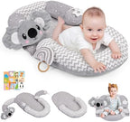 4 in 1 Tummy Time Mat with Educational Cards, Play Mat & Sitting Support for Newborn 0-12 Months, Infant Baby Sit Me Up Floor Seat, Sensory Skills Gifts, Koala by Unknown
