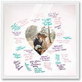 Poster Palooza 16x16 White Autograph & Signature Picture Frame With White Heart Opening Photo Mat for 5x5 Pictures - With Pens, UV Acrylic & Foamboard Backing by PosterPalooza