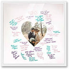 Poster Palooza 16x16 White Autograph & Signature Picture Frame With White Heart Opening Photo Mat for 5x5 Pictures - With Pens, UV Acrylic & Foamboard Backing by PosterPalooza