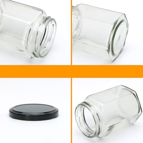 20 Pack 10 oz Honey Jars with Black Lids and Dippers - Image 3