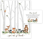 Woodland Thumbprint Sign 11x14 inches and Guest Sign 5x7 inches, Woodland Baby Shower Thumbprint guest sign by Handmade