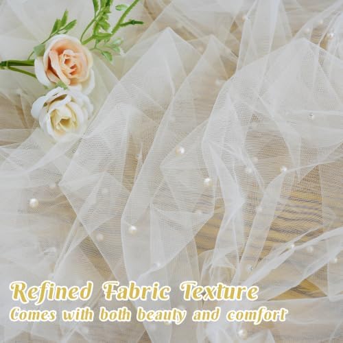 Pearl Table Runner Tulle Gauze Sheer Wedding Party Home Decor - Image 6