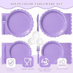 Vyntra 350 Pcs Lavender Paper Plates and Napkins Party Supplies - Image 4