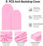 6,7.2FT Arch Backdrop Stand and Cover Set (Pink) - Image 4