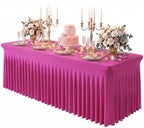Fuchsia Spandex Tablecloth for 8FT Rectangle Tables, Table Skirt by Baoszty