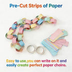 Macaron Pastel Paper Chain & Mirror Star Garland Kit with Double-Sided Tape, Pre-Cut 10 Colors Strips. Ideal for Birthday, Baby Shower, Wedding & Party Decor. (800, 2 x 8.27 Inches) - Image 5