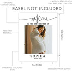 Andaz Press 16"x20" Personalized Canvas Baby Shower Welcome Sign, Custom Photo Minimal Gender Neutral Large Welcome Baby Shower Sign for Easel Stand, Baby Shower Decorations - Image 5