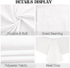 4 Pack Square Table Cloth 85x85 Inch White Tablecloth Machine Washable Fabric Polyester Table Cover for Dining, Buffet Parties, Picnic, Events, Weddings and Restaurants（White） - Image 4