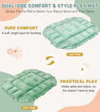 5-in-1 Baby Play Gym and Tummy Time Mat, 12 Learning Cards, Plush Activity Mat with 6 Toys, Baby Gym, Convertible to Ball Pit, Baby Gift, Sage Green - Image 4