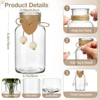 TBWIND Vintage Glass Flower Vase, 24PCS Farmhouse Clear Mason Jar Vases - Image 2