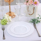 White Plastic Plates Disposable, 100Pcs Dinner 10.25" & Dessert 7.5" - Image 4