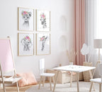 Prints Made Perfect Safari Nursery Wall Art Set - Baby Animal Prints Jungle Theme Decor - Elephant Giraffe Lion Zebra With Pink Flowers- Nursery Wall Decor for Kids Room or Baby Shower Posters - Image 4