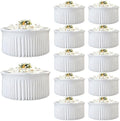 12 Pack 132inch White Round Tablecloth, Circle Stretch Table Cloths for 6 FT Tables, Wrinkle Free Round White Table Skirt for Wedding Birthday Photography Party Social Events Bridal Shower Decor by Creativepartyuniquedecorat