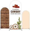 Tingjoo 3 Pcs a Little Cowboy is on The Way Baby Shower Arch Backdrop Cover by Tingjoo