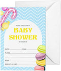 Pack of 30, Boy/Girl Baby Shower Party Collection, Baby Shower Invitation Cards, Fill in the Blank Invites WIth Envelopes, Candy Theme Party Supplies by Inkdotpot