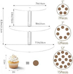 J JOYSAY White Pattern Acrylic Cupcake Stand 3 Tier Dessert Table Display Set Clear Cake Stands for Wedding Baby Shower Party Decorations Easy Assembly Donut Tower - Image 3