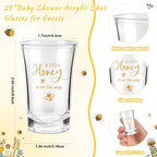 Pickmesh 25 Sets Honey Bee Baby Shower Shot Glasses for Guests Include Little Honey Is on The Way Acrylic Shot Glasses Bee Cards Bags for Gender Reveal Summer Party Favors Supplies - Image 2