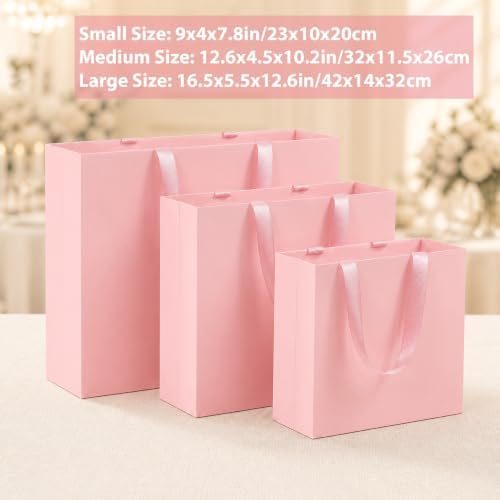Catlovecorn 20 Pack Large Pink Gift Bags, 16.5 x 5.5 x 12.6 In - Image 7