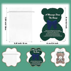 Shappy 90 Pcs / 30 Set Tartan Baby Shower Decorations Green Plaid Bear Party Favors for Guest Tartan Bear Keychain Green Thank You Card Baby Shower Return Gifts for Gender Reveal Party Supplies - Image 3